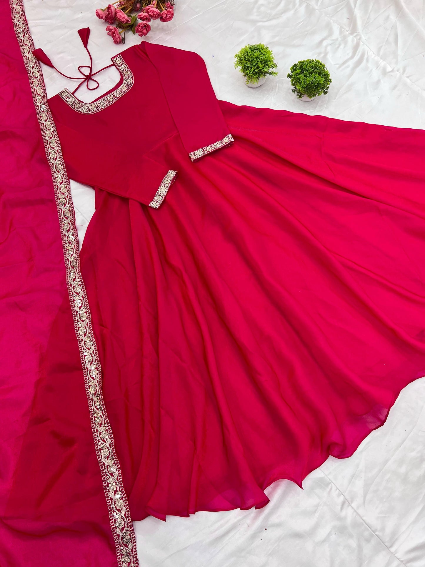 Party Wear Trending Gown with dupatta