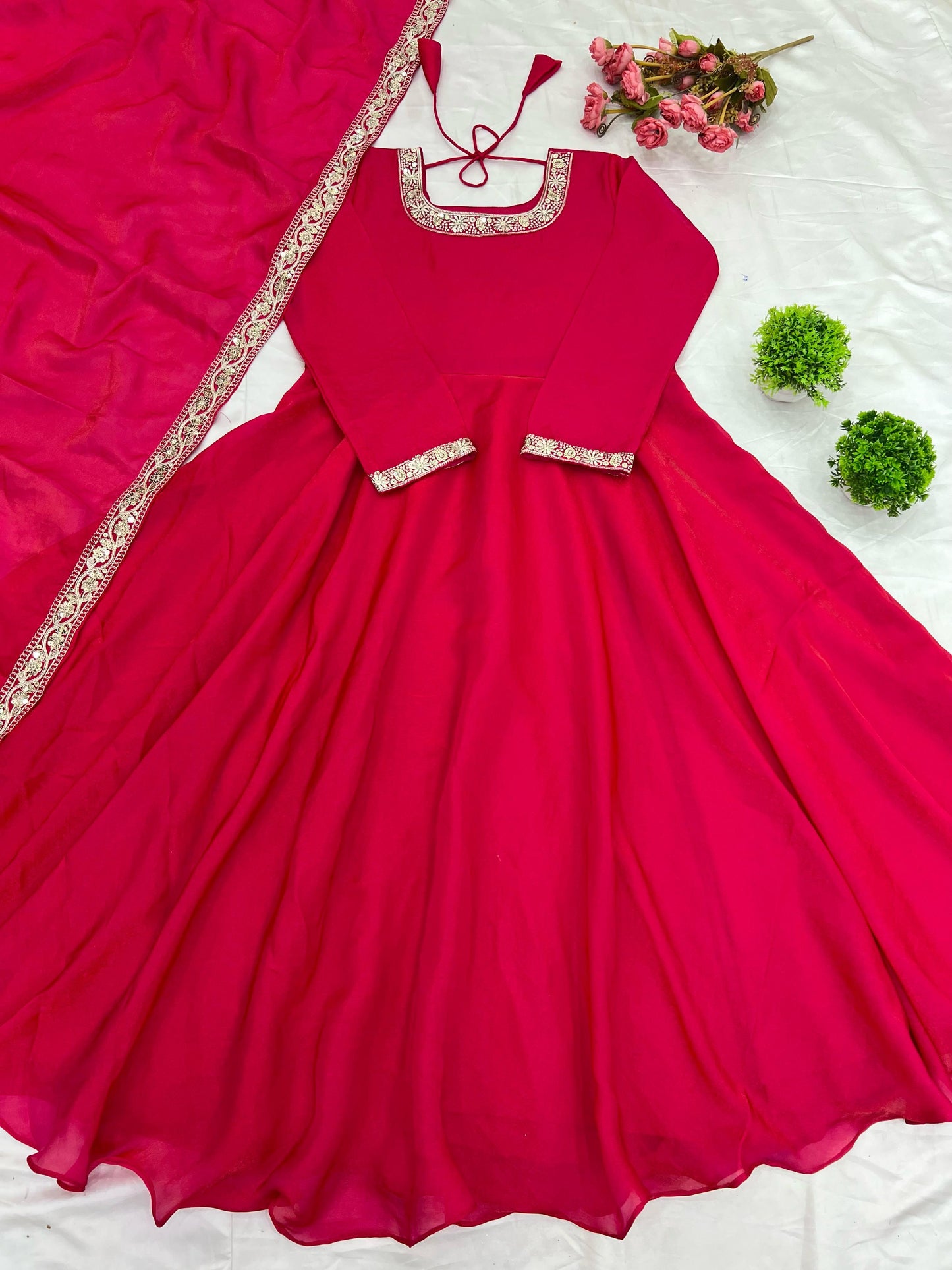 Party Wear Trending Gown with dupatta