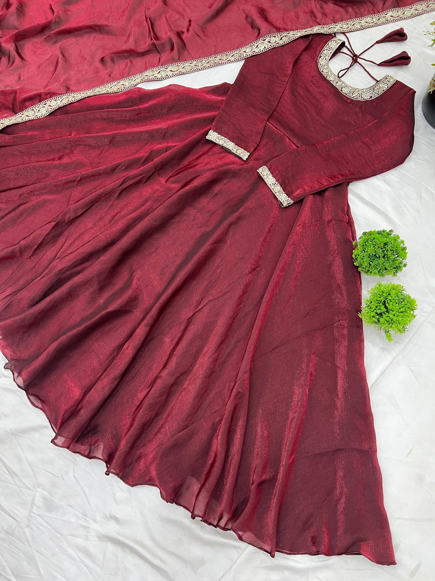 Party Wear Trending Gown with dupatta