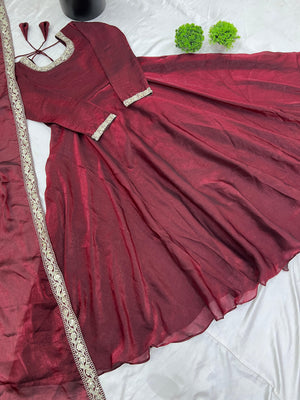 Party Wear Trending Gown with dupatta