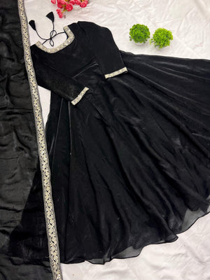 Party Wear Trending Gown with dupatta