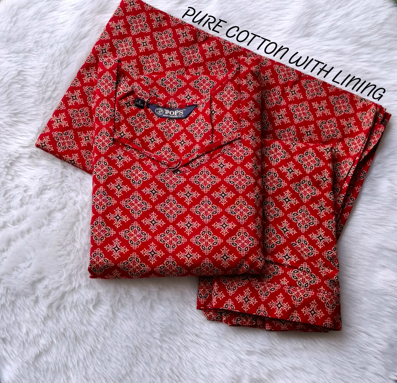 Office and college wear pure Ajrakh cotton kurta set