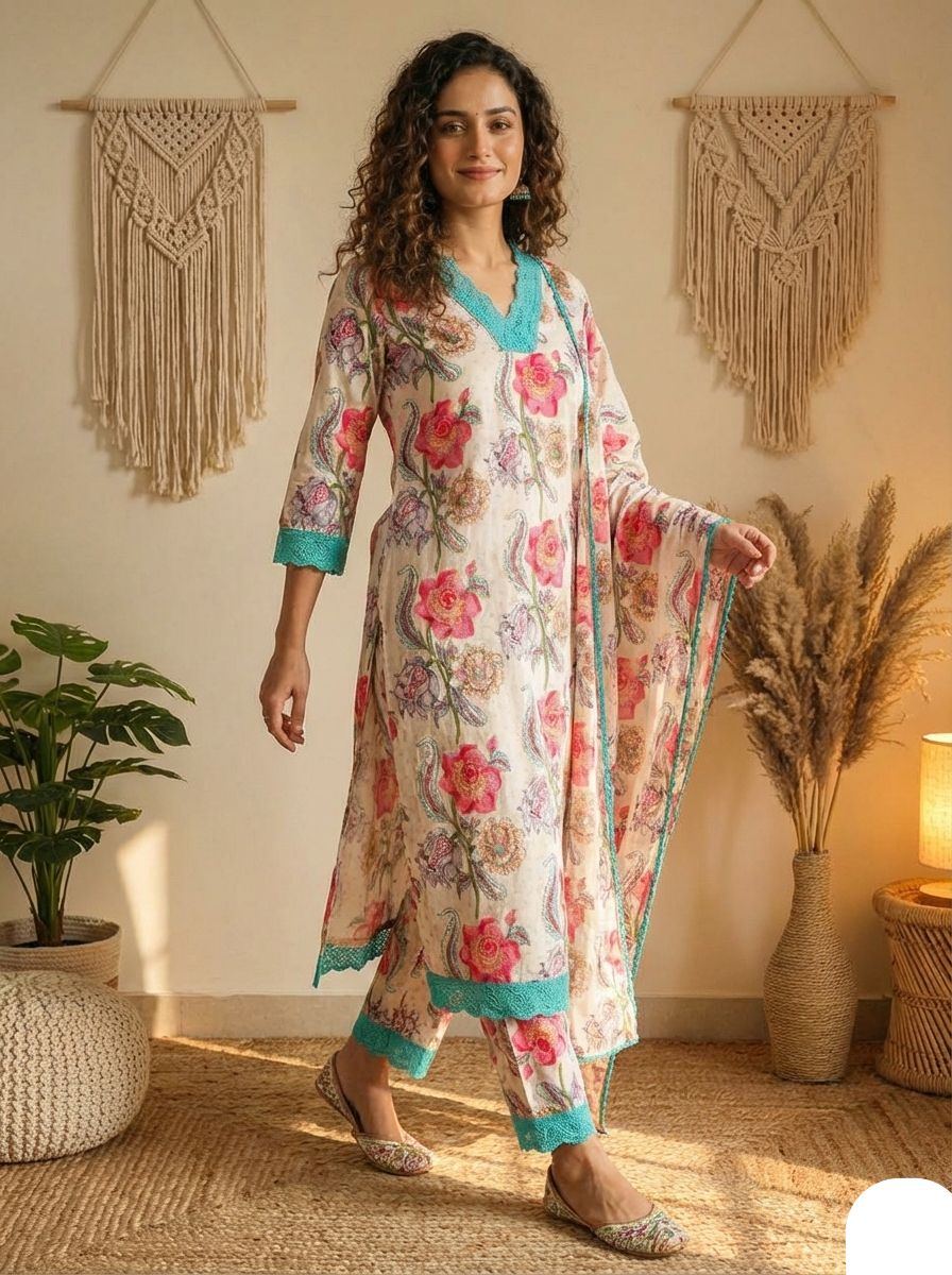 Premium Print Cotton Kurta set