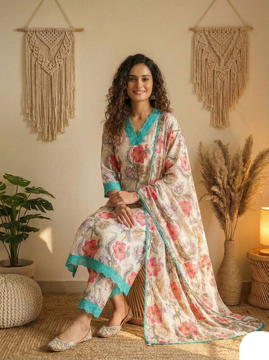 Premium Print Cotton Kurta set