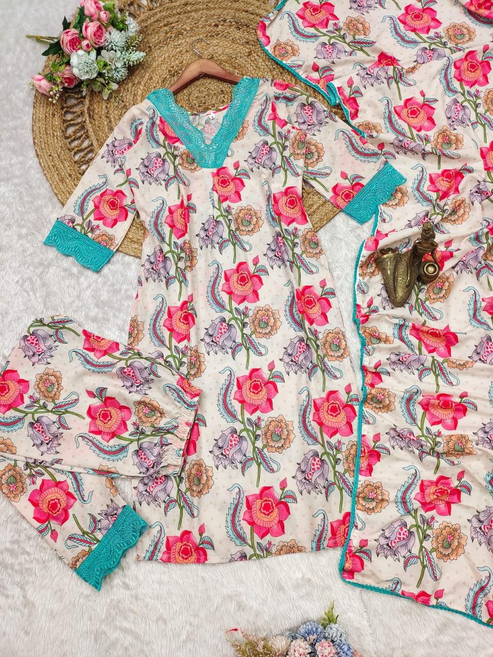 Premium Print Cotton Kurta set