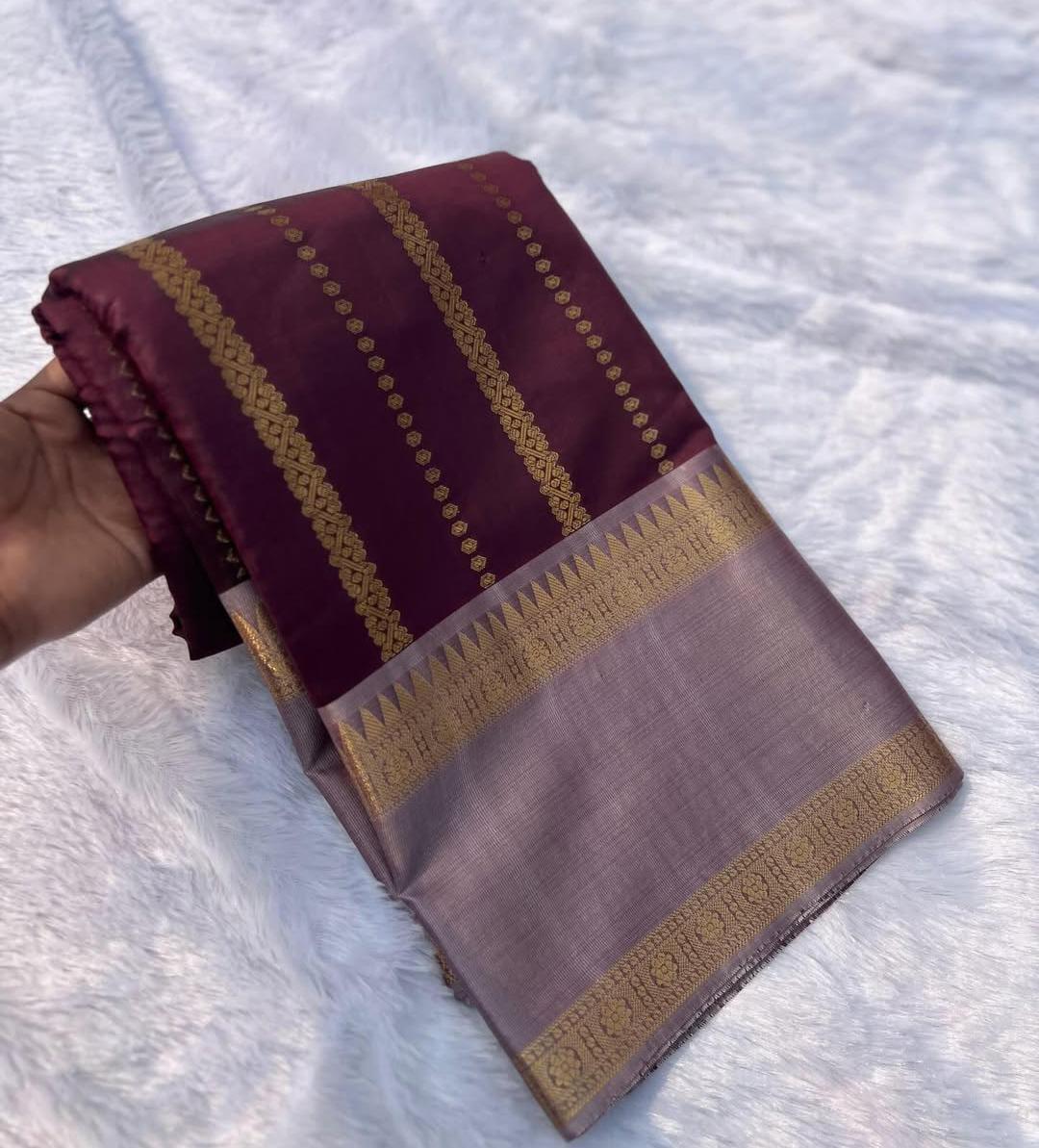 Party wear semi  kanchivaram katan soft silk Sarees