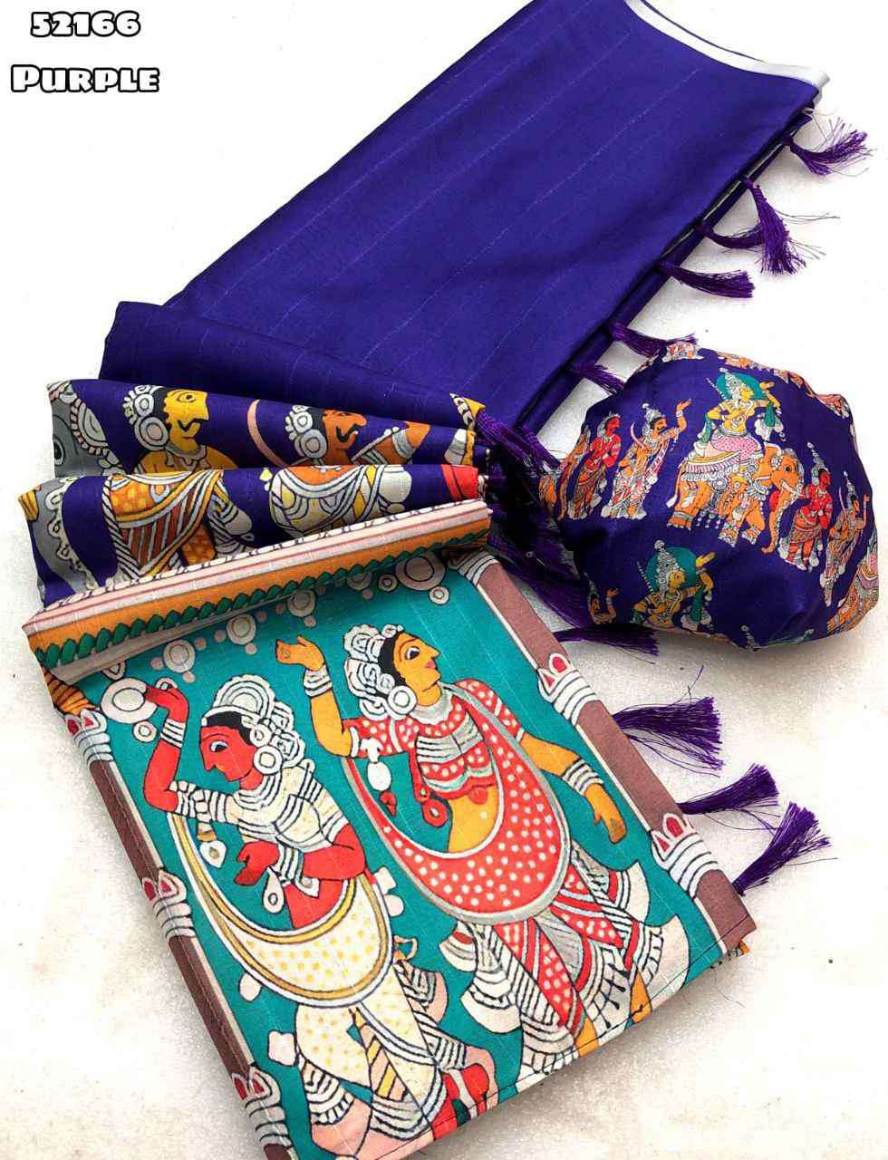 Premium Handloom Tussar silk Kalamkari Sarees