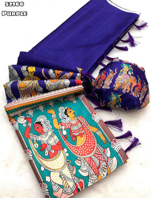 Premium Handloom Tussar silk Kalamkari Sarees