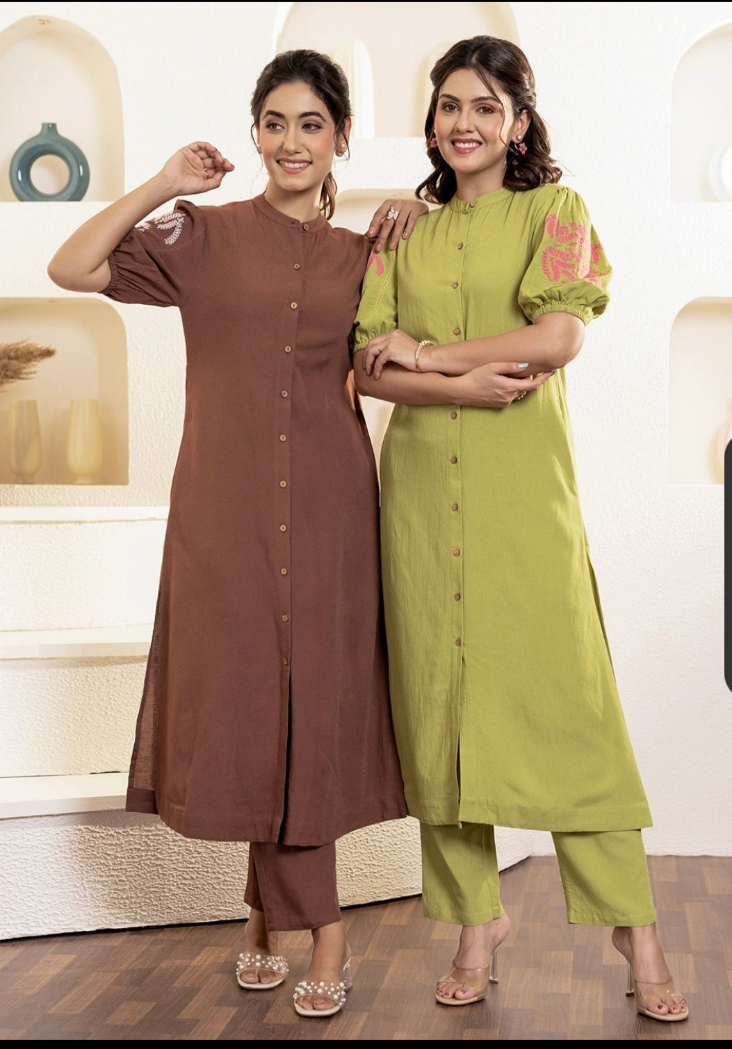 Regular Premium A - line Cotton Slub Kurti with Pant