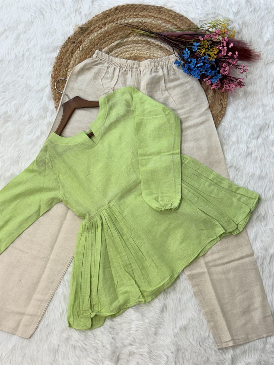 Office / College Wear Linen cotton Short top with Pant