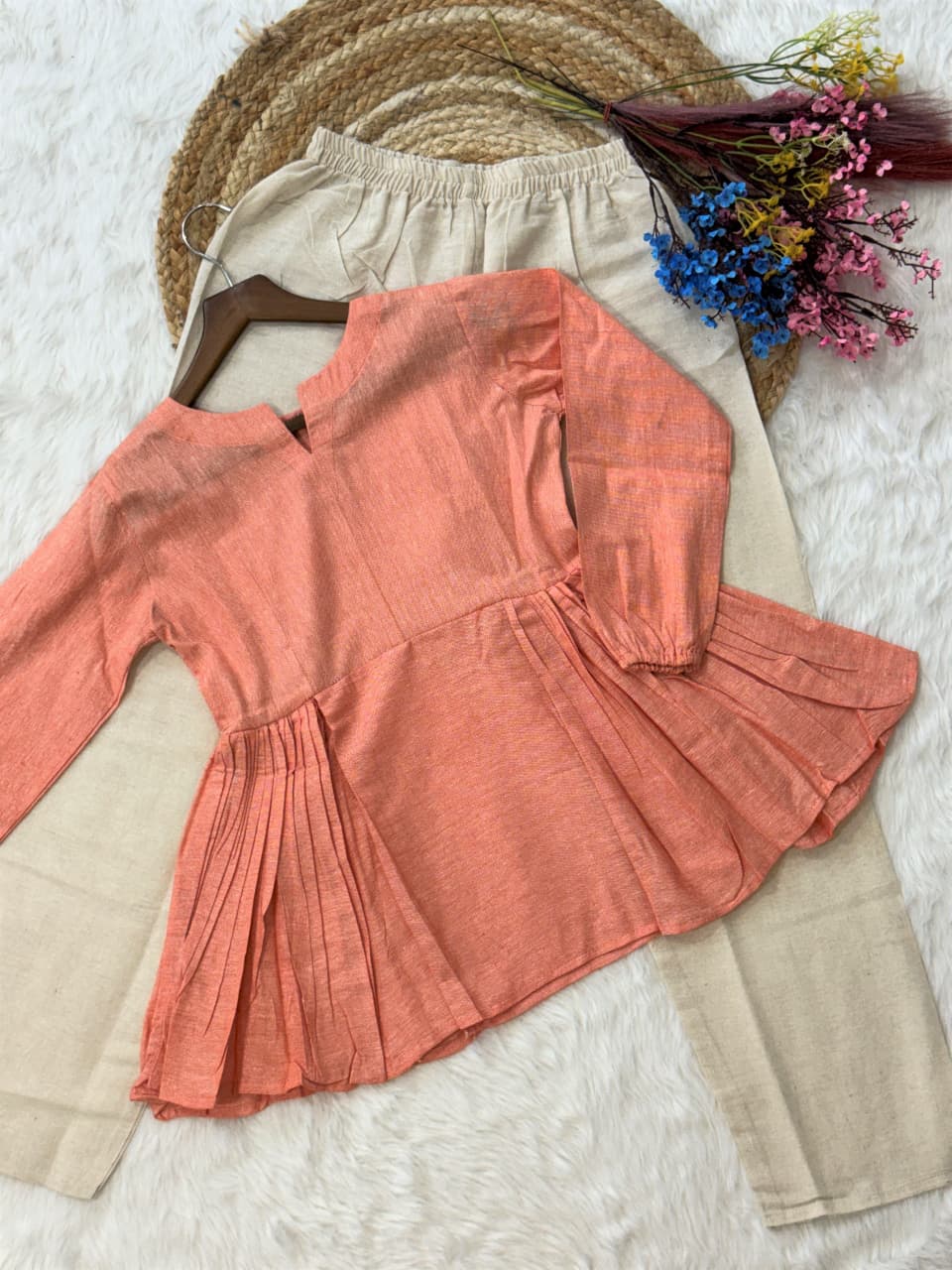 Office / College Wear Linen cotton Short top with Pant
