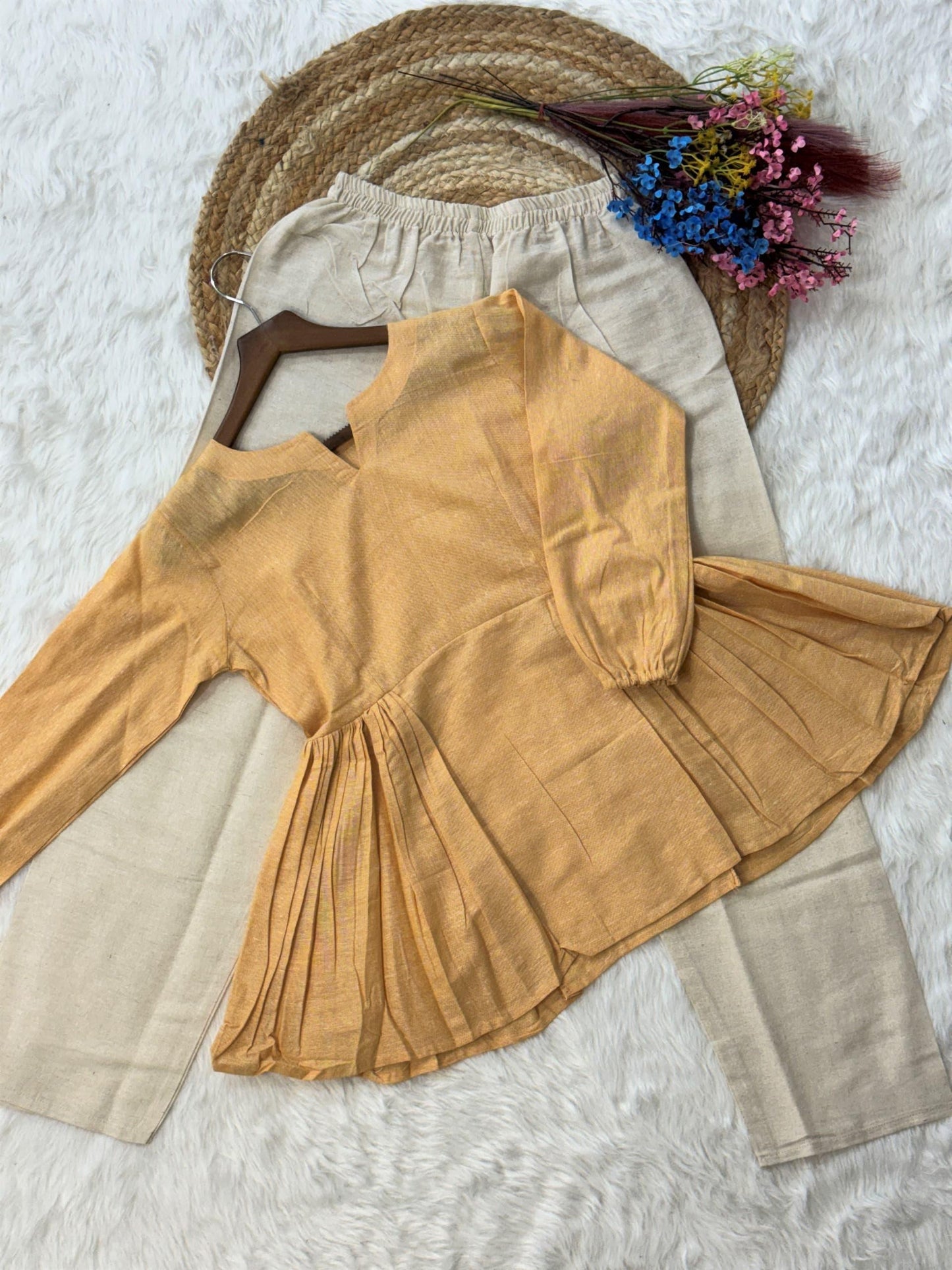 Office / College Wear Linen cotton Short top with Pant