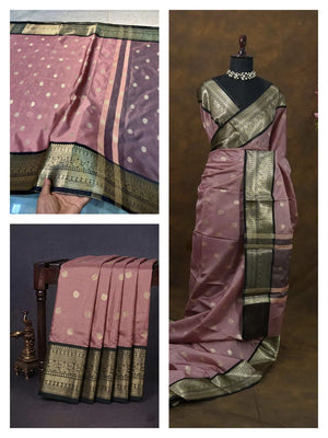 DD celebrity inspired Premium Banarasi Onion Pink Semi Katan Soft Saree