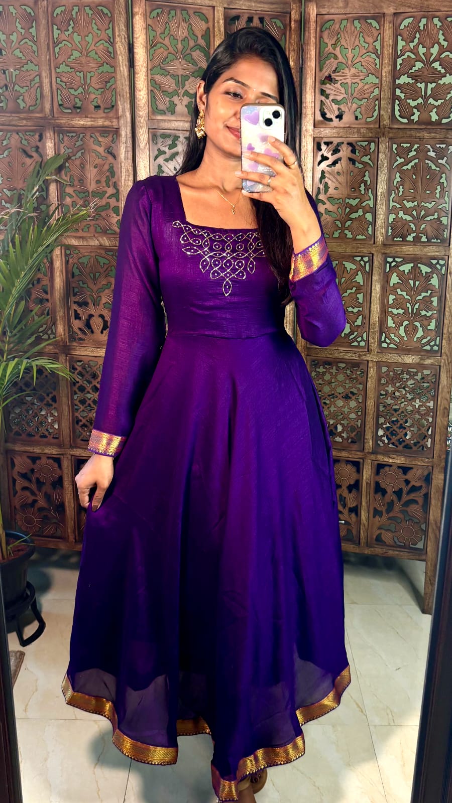 Traditional Rangoli Handwork Maxi with Dupatta
