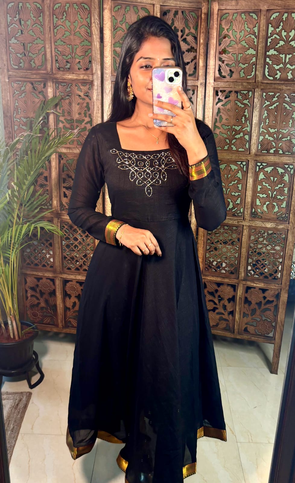 Traditional Rangoli Handwork Maxi with Dupatta
