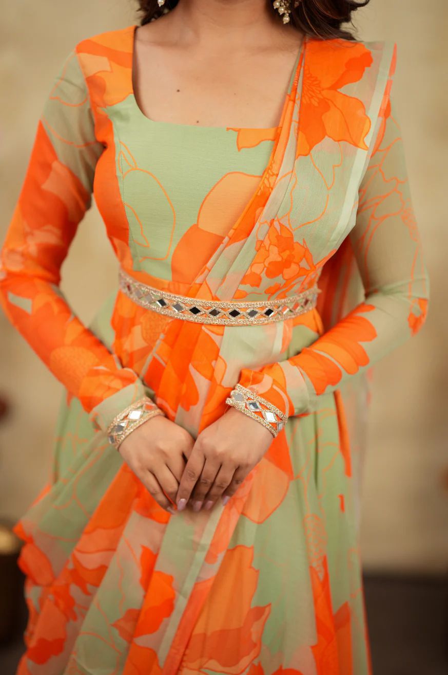 Indo Western Saree-style gown