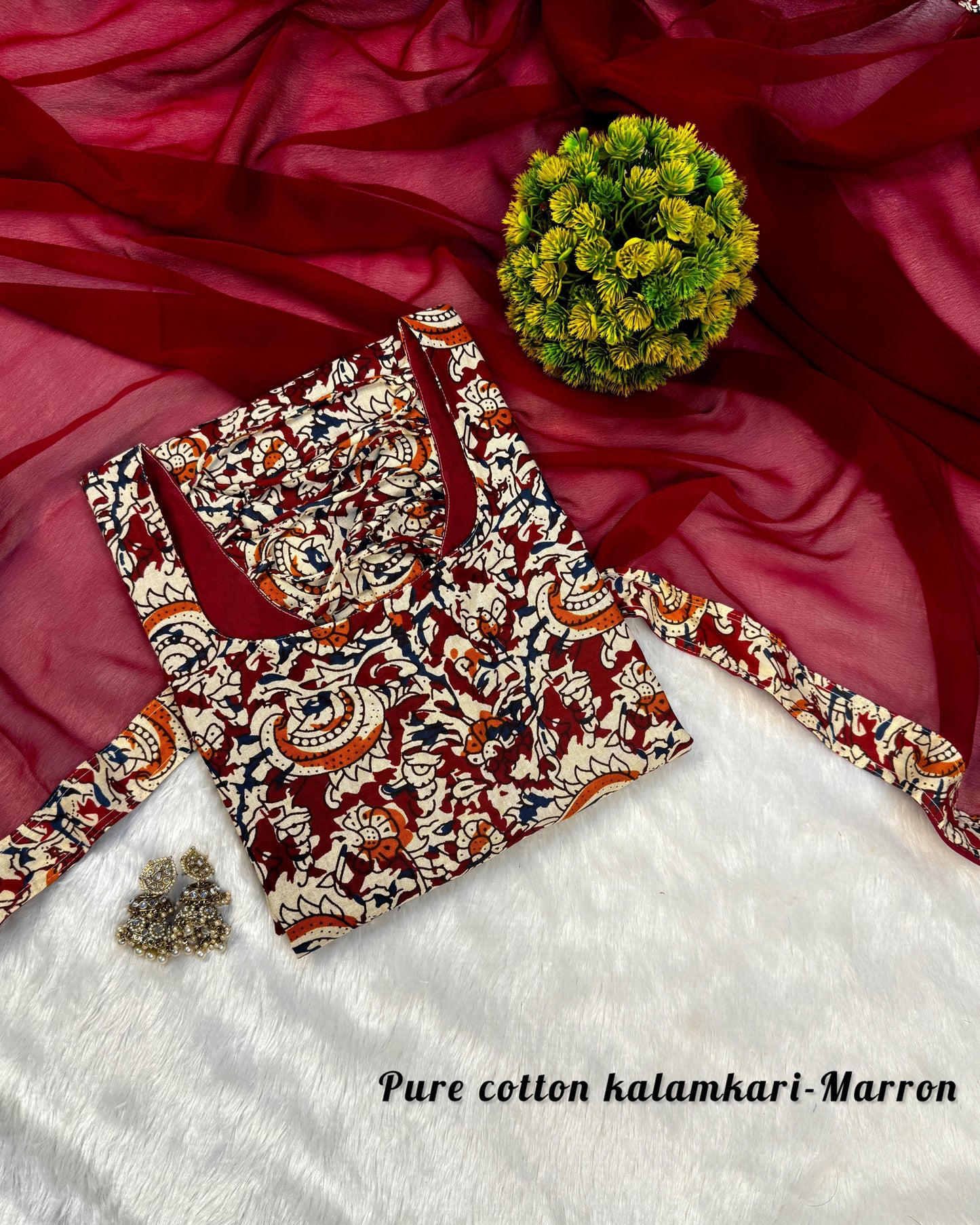 Office / College wear Kalamkari kurti with dupatta