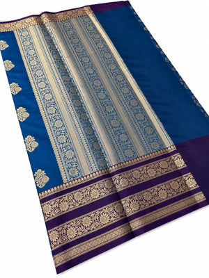 Royal Blue Katan Weaving Soft Silk Saree