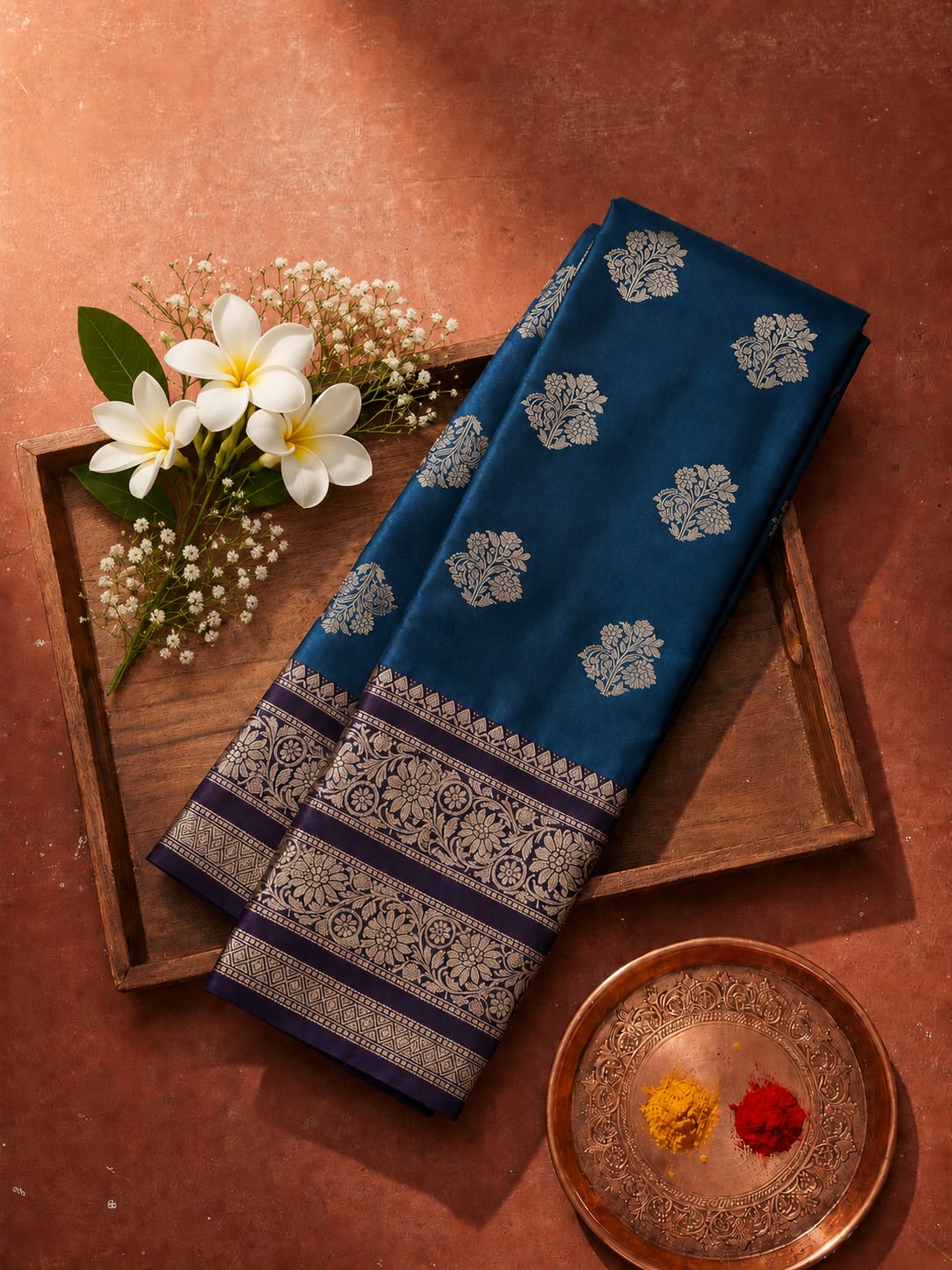 Royal Blue Katan Weaving Soft Silk Saree