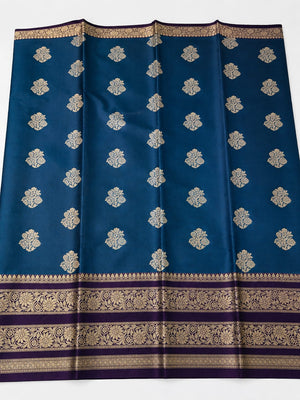 Royal Blue Katan Weaving Soft Silk Saree