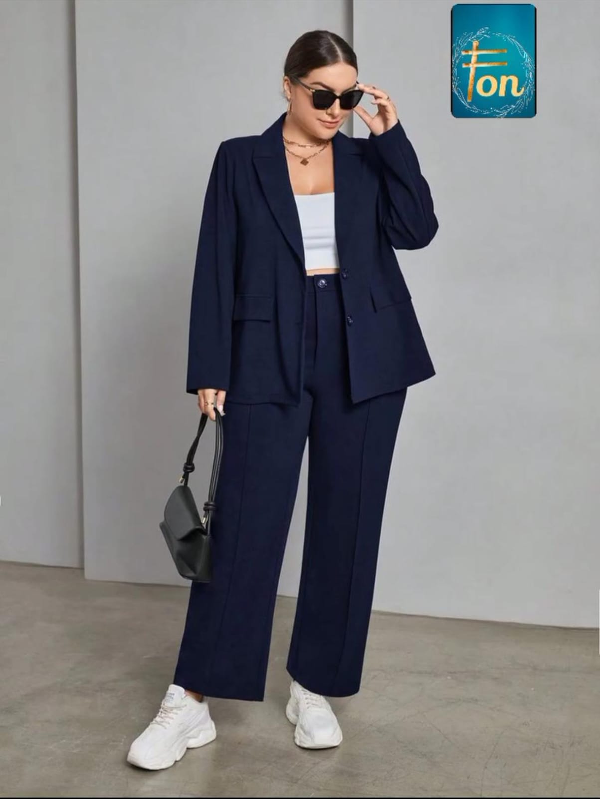 Women Navy Blue Premium Power Suit for Office