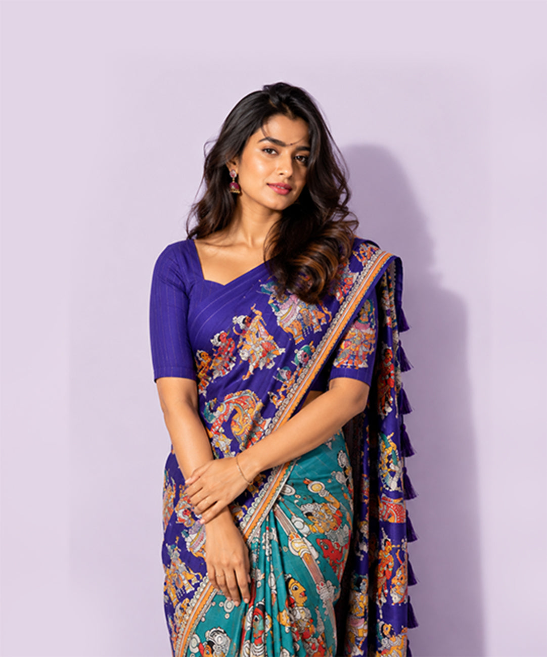 Premium Handloom Tussar silk Kalamkari Sarees
