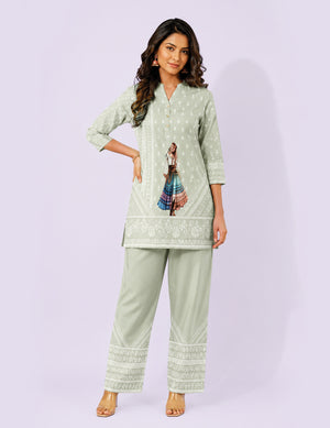Office and college wear Slub Cotton Co-ord Sets