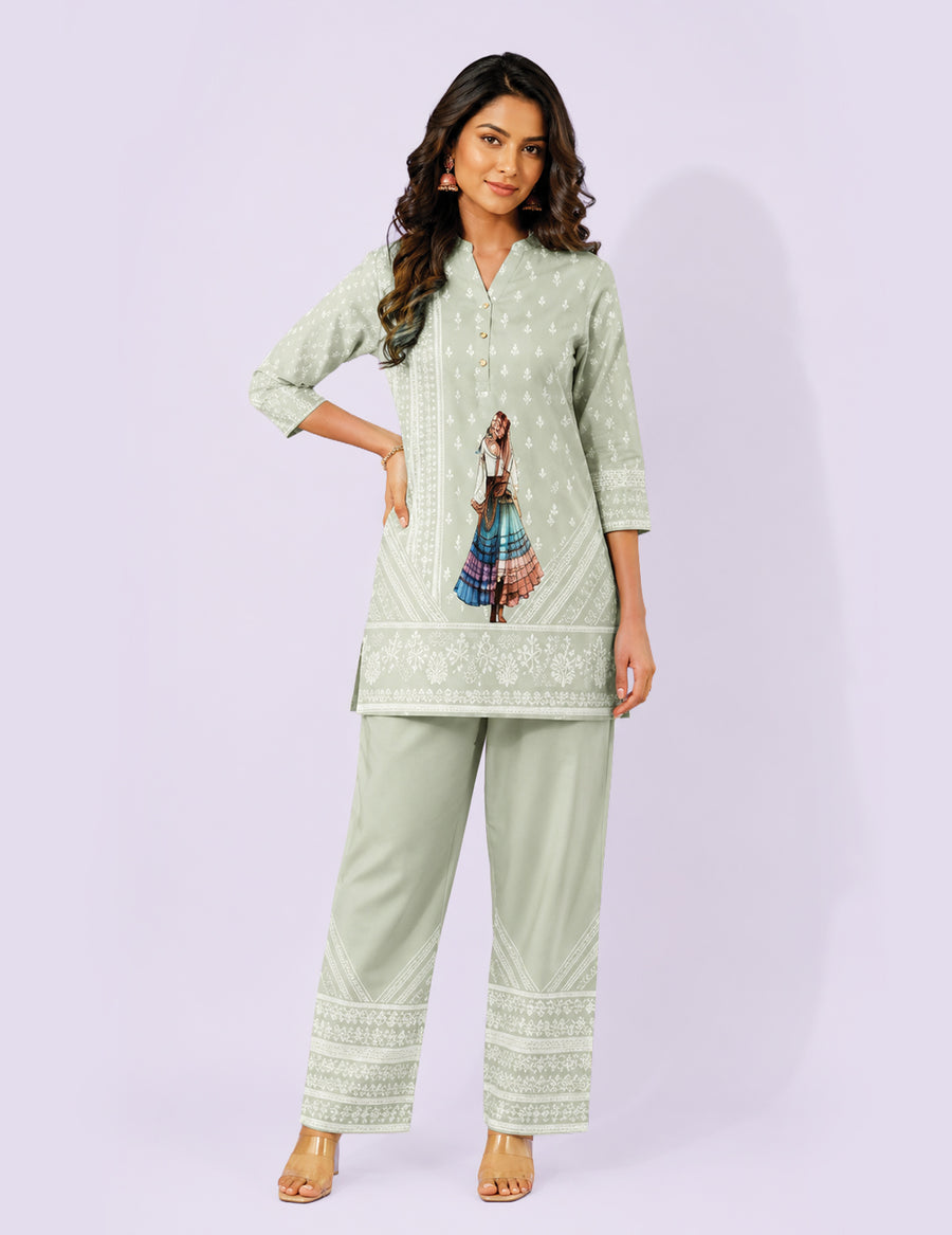 Office and college wear Slub Cotton Co-ord Sets