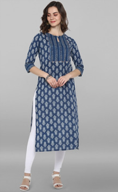 Indigo color college / office wear