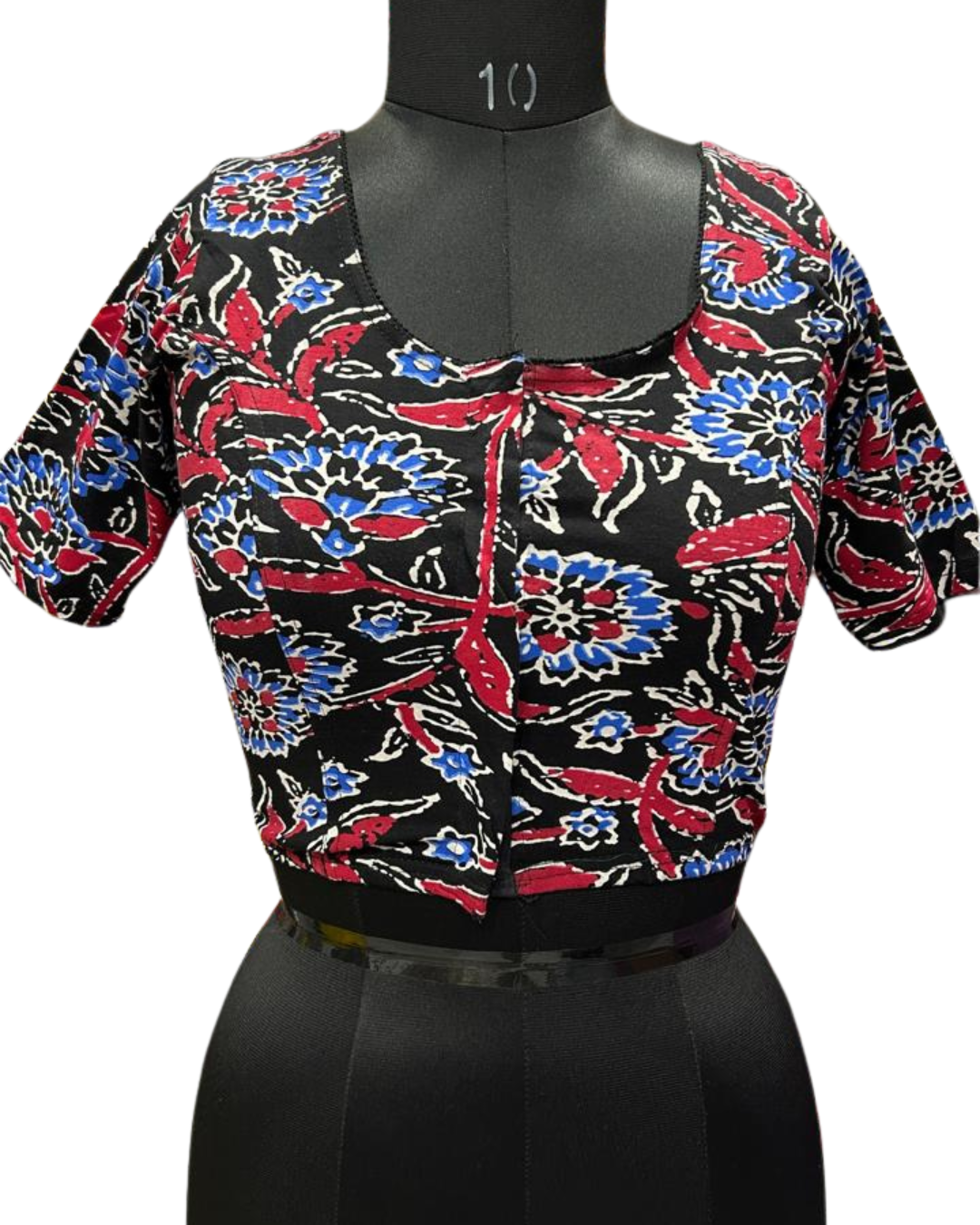 Kalamkari stretchable blouse with multicolor print