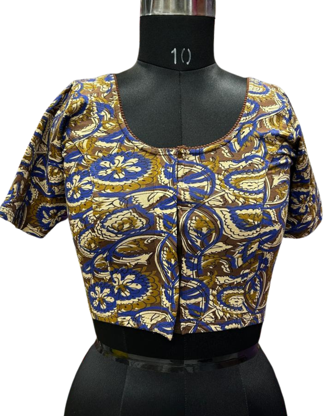 Kalamkari stretchable blouse with multicolor print