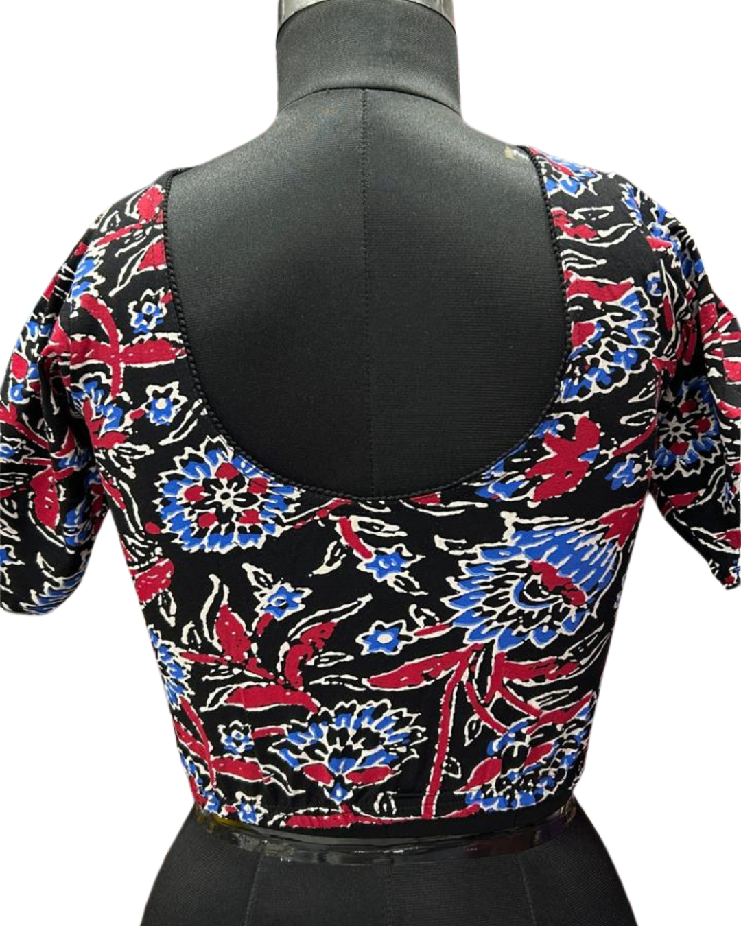 Kalamkari stretchable blouse with multicolor print